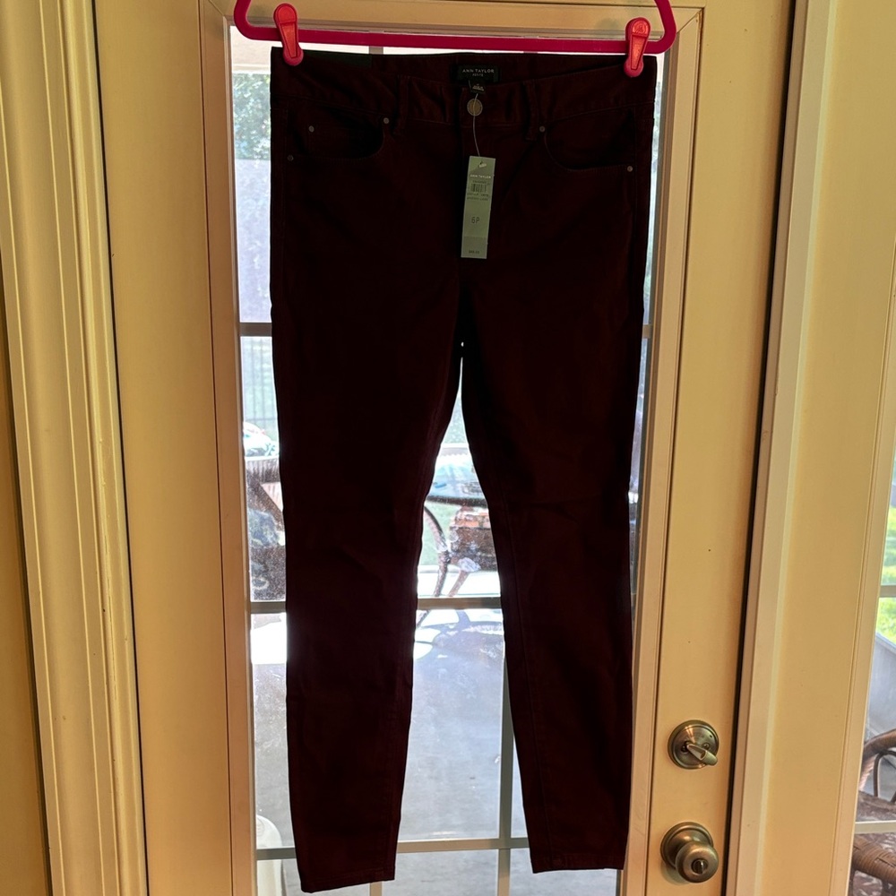 Ann Taylor Burgundy Pants- Modern Fit “The Skinny”